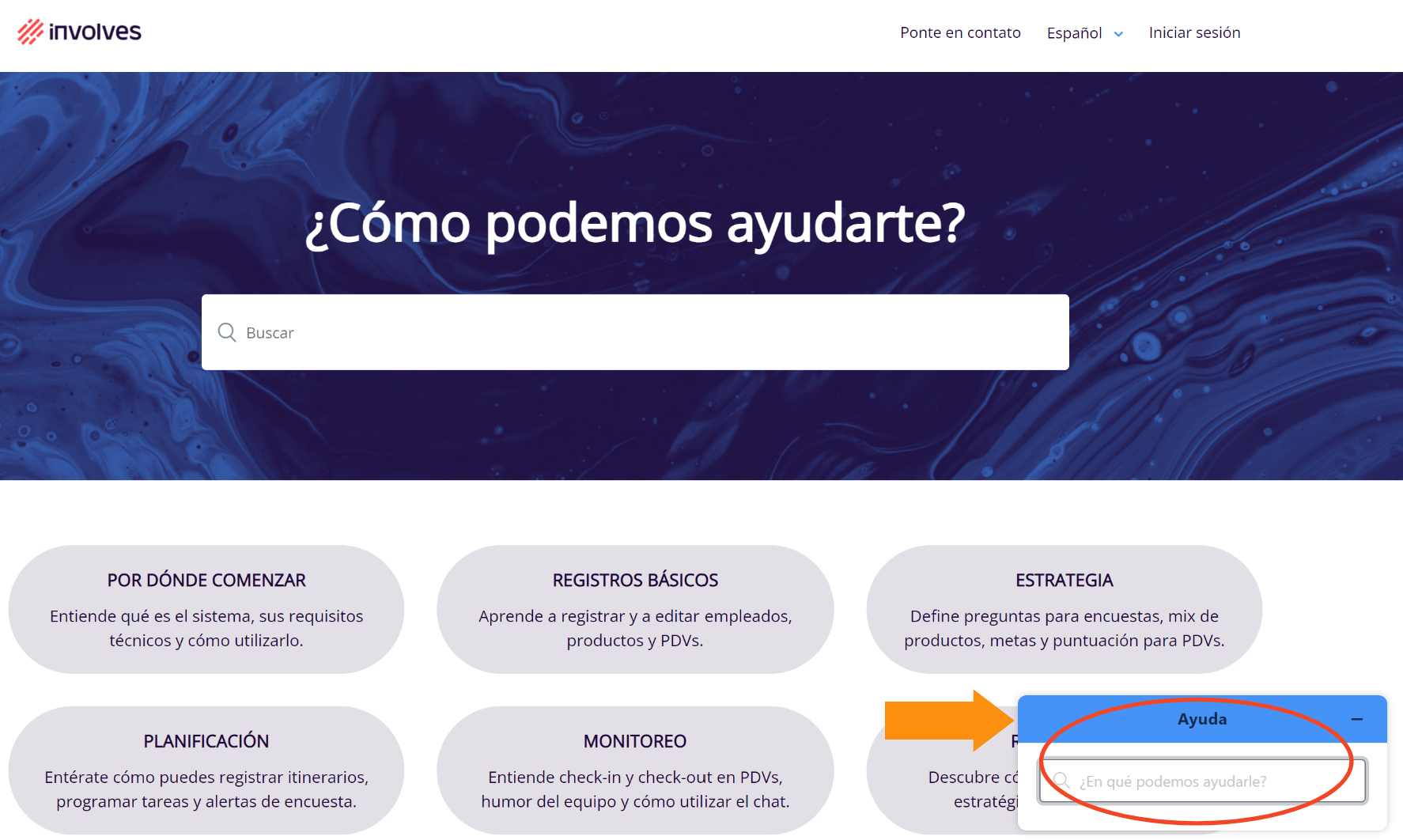 Ventana de ayuda desplegada