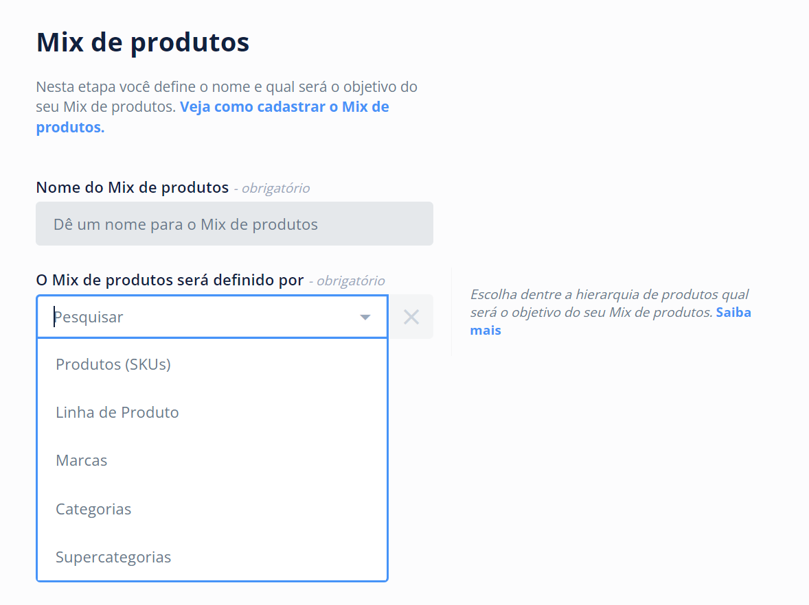 Hierarquia de produtos
