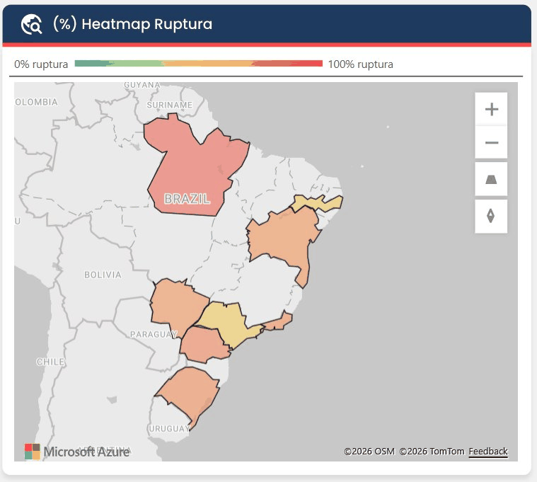 Mapa de calor de ruptura por estado